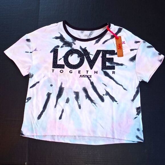 Justice Girls Tie Dyed Cropped T Shirt - Picture 1 of 4